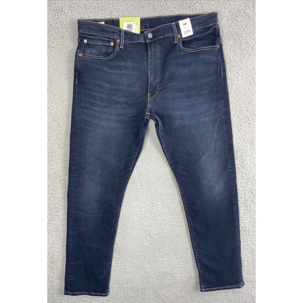 Levis Premium 512 Slim Taper Jeans 38x31 Blue Dark Wash Flex Stretch Big E NWT